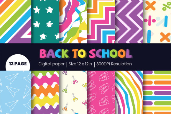 Download Digital Paper Back to School Pattern - Premium Resources