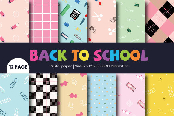 Download Digital Paper Back to School Pattern - Premium Resources