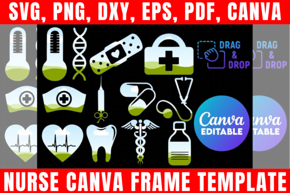 Download Nurse Canva Frame, Nurse Life Icons - Premium Resources