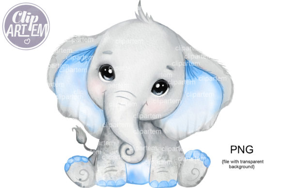 Download Super Cute Blue Boy Elephant PNG Images - Images Collection